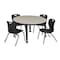 Regency Tables > Height Adjustable > Round Mobile Table & Chair Sets, 42 W, 42 L, 23-34 H, Maple TB42RNDPLAPCBK45BK - alternate 1